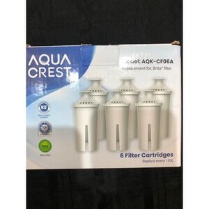 Aqua Crest -6 Filter Cartridges Brita Replacement Water  Model AQK-CF06A